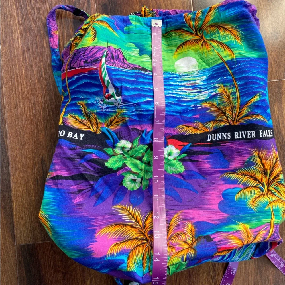 4/$20 Jamaica Caribbean Drawstring Lined Bucket Bag